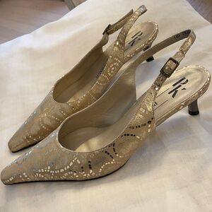 PETER KAISER GOLD MIRO SHOES. NEW